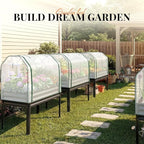 KING BIRD Large Raised Garden Bed with Cover Galvanized Elevated Planter Box with Legs 48×24×56 in for Backyard, Patio, Balcony, 400lb Capacity, Dark Grey