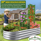2 Pack Large Tomato Cage for Garden Up to 49" H X 16" W Metal Plant Support Stakes with Clips Triangle Pea Cages Cucumber Trellis for Vegetables Pots Vines Flowers Climbing Plants
