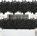 AmyHomie 16 Bundles Black Eucalyptus Artificial Flowers for Outdoor UV Resistant Faux Flowers No Fade Fake Plastic Plants Garden Porch Window Box Decorating
