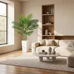 Garvee 4.2FT Artificial Palm Tree, Tall Faux Tropical Areca Plants with White Tall Planter, Fake Potted Tree with Lifelike Leaves for Indoor Living Room Bedroom Home Office Decor
