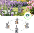 Solar Elephant Statue Garden Decor Outdoor, Garden Decoration with Led Lights, Mother' s Day Gifts for Mom, Birthday Gifts for Women, Garden Statue for Housewarming, Lawn, Yard, Patio
