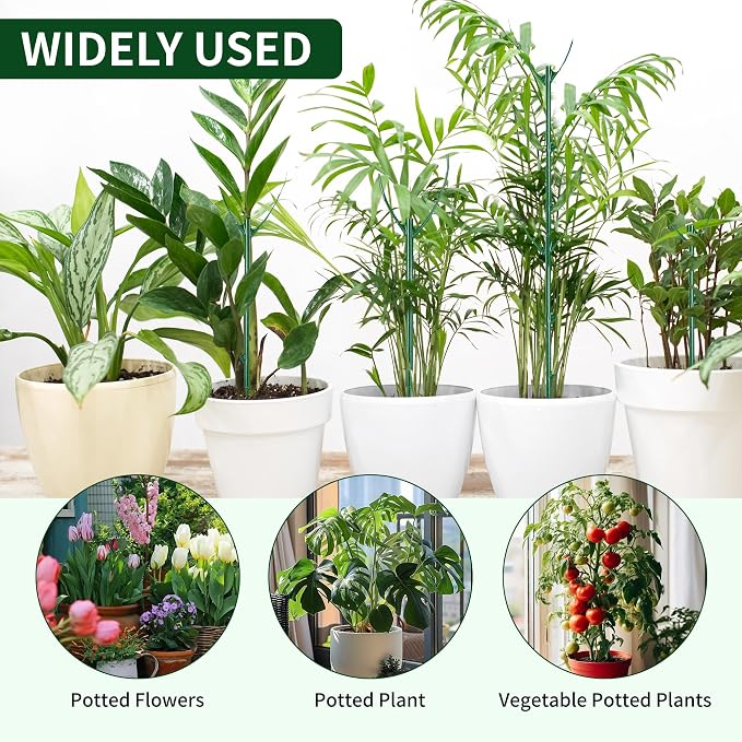 10 Pack Stackable Plant Support Stakes - Climbing Support for Indoor & Outdoor Use - Garden Accessories for Monstera, Pothos, Philodendron - Aesthetic Alternative to Moss Poles & Trellises