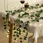 CEWOR 14 Pack 98ft Fake Ivy Vines, Artificial Ivy Garland with 100 LED String Lights, Hanging Plants Greenery Backdrop Green Leaves for Bedroom Room Wall Decor Wedding Party Table Decoration