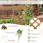 Giantex 2 Pcs Planter Raised Bed with Trellis, 71" Wooden Garden Bed, High Trellis for Plant Flower Climbing Pot Hanging, Indoor & Outdoor Planter Box for Yard, Garden, Balcony
