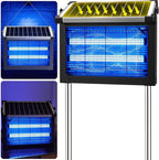 Solar Bug Zapper Outdoor, 4500V Solar Mosquito Zapper Outdoor Waterproof, 1/2 Acre Coverage Rechargeable Electric Fly Zapper, Cordless Portable Mosquito Traps for Backyard, Patio, Camping, Indoor