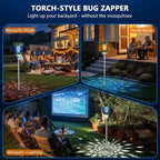 Solar Bug Zapper Outdoor, Jinyeda 4200V Mosquito Zapper with RGB Projector & Flame Lights, Cordless Mosquito Killer, USB Rechargeable Fly Insect Trap Waterproof Lighting Decor for Patio, Garden, Yard