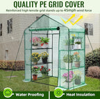 Greengro Greenhouse, 28 x 57 x 76'' Greenhouses for Outdoors, Small Plant Green House with Screen Windows, 3 Tiers 4 Shelves, Durable PE Cover, Plastic Portable Walk in Greenhouses for Outside Indoor