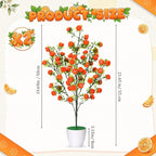 Suncalla 2 Pack Artificial Orange Potted Plants 21.65 Inches Fake Orange Tree Simulation Realistic Fruit Plant with Pot Faux Tree Indoor Decoration for Home Office Living Room Table Desk
