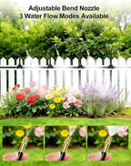 360° Adjustable Drip Irrigation System - 100 FT Garden Watering System with 16 Nozzles, Raised Bed Sprinkler Irrigation System, Garden Mister for Yard, Lawn, Plants, 5/16" Tubing