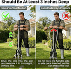 Lawn Aerator, Stainless Steel Lawn Aerator Tool with 3 Hollow Tines, Yard Grass Soil Core Aerator, Manual Lawn Plug Aerators, Core Aeration Tool for Lawn Garden Compacted Soil (Black)