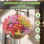 Artificial Flowers for Outdoor,Silk Flowers No Fade Fake Plastic Flowers UV Resistant Faux Plants for Outdoors Outside Front Porch Hanging Planter Window Box Garden Home Decoration,42 Pack(Mixed)