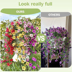 Artificial Flowers for Outdoors Spring Decor, 6 Bundles UV Resistant Realistic Faux Silk Hanging Flowers, Fake Plants for Planter Indoor Outside Garden Porch Patio Balcony Yard Farmhouse