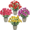 4 Pack Small Fake Plants Potted Artificial Plants Artificial Flowers Potted Faux Flower Daisy with Eucalyptus Leaves for Home Decor Office Room Farmhouse Indoor Table Bathroom Decor （Mixed）