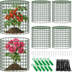 Convivium Plant Protectors from Animals 6 Packs, 13 x 12 in Metal Chicken Wire Cloche Plant Cages for Outdoor Plants, Garden Fencing Animal Barrier with Detachable Dome Lid, Stakes & Zip Ties