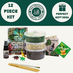 Cute Farms Terrarium Starter Kit | Moss, Vermiculite, Soil, Pebbles, Plant Food, Finishing Tools, Build and Care Guide | DIY Succulent Terrarium (Small)