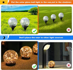 MLKNK Solar Globe Lights Outdoor Waterproof-Solar Balls-Solar Garden Lights-Orbs for Outside 6 Pack Cracked Glass Ball for Lawn Patio Yard Backyard Decorations