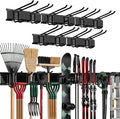 TIDYME Garage Wall Organizer | 80" Heavy-Duty Tool Storage Rack | Adjustable Double-Layer Hooks | 500 lbs Capacity | Carbon Steel Wall Mount Holder for Shovels, Rakes, Ladders & Power Tools
