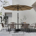 AreShark 9 FT Patio Umbrella for Outdoor, Outdoor Table Umbrella with Push Button Tilt and Crank, Outdoor Patio Umbrellas with 8 Sturdy Ribs for Market, Garden, Pool (Khaki)