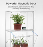 HBlife Mini Greenhouse for Indoor, Clear Stackable Green House with Magnetic Waterproof Door for Small Plants Nursery Germination, Tabletop Portable Greenhouse, 14.1x8.6x10.6 Inch (3 Pack)