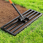 COZEER 30" x 10" Lawn Leveling Rake, Heavy Duty Stainless Steel Leveler Tool with 78" Adjustable Handle, Garden Yard Lawn Care for Garden, Golf Course, Farm and Pasture
