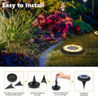 Flacchi Solar Lights Outdoor Waterproof - 2-in-1 Solar Powered Ground Lights Outdoor Solar Disk Light Landscape Light for Deck Step Patio Yard Pathway Walkway Driveway Garden (Warm White, 2 Pack)