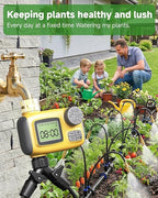 66FT Drip Irrigation System with Timer, Automatic Watering System Kit with Solid Brass Metal Connectors, 360° Dual‑Outlet Adjustable Nozzles for Garden, Yard, Lawn, Greenhouse & Potted Plants