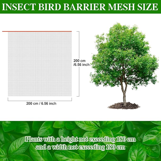 4 Pcs Plant Barrier Net Mesh, Plant Barrier Net Mesh, Bird Netting, Barrier Bags for Vegetables Fruits, Tomato Plant Netting for Protect Plants from Birds(6.56 x 6.56 FT)