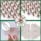 Sadnyy 6 Pcs 11.8 Inch Plant Pot Grids Brown Indoor Plant Protector from Cats Animals Soil Covers Scat Deterrent Mat with Spikes for Outdoor Garden Pot Protection