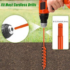 Insaga Auger Drill Bit for Planting 2x32 Inch, Heavy Duty Garden Earth Auger with Safety Edges & Orange Anti-Rust Coating, Compatible with Cordless Drills for Clay/Rocky Soil/Sandy Lawn (Hex Shank)