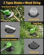 3 in 1 Cordless Weed Wacker, 21V Battery Powered Weed Eater & Brush Cutter, Electric Grass Trimmer/Edger Lawn Tool, 19000RPM Motor, 2 x 2.0Ah Batteries and Charger Included, Eco Friendly Grass Cutter