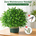 florisso 2 Pack Artificial Boxwood Topiary Trees, UV-Resistant Faux Realistic Greenery Potted Bushes with Pots for Front Door, Porch, Farmhouse, Garden Decor