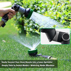 RESTMO Multi-Angle Garden Hose Nozzle with Sprinkler Function, Heavy Duty Water Hose Nozzle with 4 Spray Patterns, Magic Twist and Thumb Flow Control for Garden Watering, Car Washing & Yard, Green