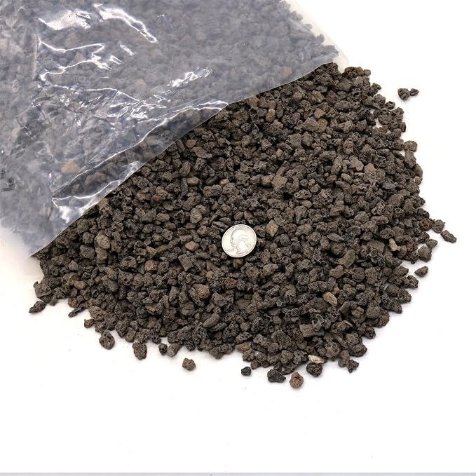 Volcanic Rock for Plants. Black Lava Rock. 1/5 Inch - 2 lbs for Potting Soil, Succulents, Pots, Plants, Indoor, Crafting, Vase Fillers (Mini (0.2 Inch), Horticultural - Black Lava, 2)