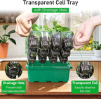 MIXC Seed Starter Tray with Elevated Lid, 120 Cells Seed Starter Kit with Adjustable Humidity Dome, Drainage Hole, Clear Heightened Lids for Indoor Outdoor Greenhouse Gardens, 10 Pack, Green