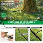MIXC 80% Water Savings Drip Irrigation System Kit – 100ft 1/4" Soaker Hose & 10ft 1/2" Main Tubing with Connectors, Automatic Watering System for Large Vegetable Garden, Lawn, Raised Bed, Greenhouse