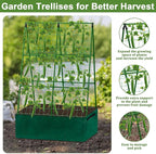 Tidponra Cucumber Trellis for Garden, 34 X 47 Inches A Frame Gardening Trellis with Fabric Raised Garden Bed, Climbing Net and Plant Support Clips for Climbing Plants