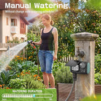Solar Power Sprinkler Timer with Brass Inlet, CyberOrd Programmable Water Timer for Garden Hose, Hose Timers with Rain Delay/Manual/Automatic Watering System, Digital Irrigation for Yard, Lawn, Garden