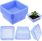 12PCS Aquatic Plant Baskets for Hydroponics Water Garden Plant Pots 10.5 x 10.5 x 3.7 Inch Square Plastic Mesh Basket for Hydroponics Live Aquarium Nursery Grow Botany Flowers