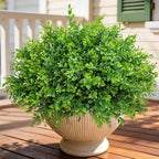 20 Bundles Artificial Plants Fake Greenery for Outdoor Spring Summer Decoration, UV Resistant Realistic Faux Shrubs Stems No Fade Plastic Boxwood for Planter Garden Patio Balcony Porch Backyard Indoor