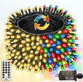 300 LED 99 FT Color Changing Christmas Lights with Remote and Timer, Fairy String Lights with 11 Lighting Modes & Memory Function Waterproof for Xmas Tree Holiday Party Decor(Warm White & Multicolor)