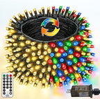 300 LED 99 FT Color Changing Christmas Lights with Remote and Timer, Fairy String Lights with 11 Lighting Modes & Memory Function Waterproof for Xmas Tree Holiday Party Decor(Warm White & Multicolor)