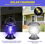 Qualirey Solar Bug Zapper Outdoor Waterproof Mosquito Repellent Outdoor Solar Zapper Plastic Ring Bug Lights Insect Mosquito Killer Lamp(Antique Brass,2 Pcs)