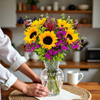 Stargazer Barn – Wildflower Bouquet with Vase – Mother’s Day Flowers for Mom – Fresh Flower Delivery, Farm Fresh, Hand-Tied in USA, Ready to Gift