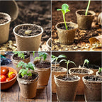 JERIA 200-Pack 3.15 Inch Peat Pots for Seedling with 200 Pcs Plant Labels,Outdoor Garden Germination Nursery Pots,Biodegradable Seed Starter Pots Kits