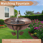 3" Deep Metal Bird Bath for Outdoors, Removable 13" Dia Bowl with Stable Upgrades Stake, Easy to Clean Birdbaths for Garden Yard Lawn Decor 1.4 Gallon (Pack of 2)