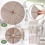 Newtay 4 Pcs Plant Pot Grid Soil Protector Covers Cuttable Flower Protector from Animals Cat Squirrel Digging Stopper Plant Pot Cover with Stake for Indoor Outdoor Gardening (20.5 +11.8 Inch,Brown)