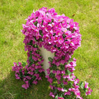 ATTGREAT Artificial Bougainvillea for Outdoors Faux Plants UV Resistant Flowers Fake Plastic Plants Realistic Silk Flowers for Porch Planter Garden Outside Hanging Decoration, 2Pcs (Purple Red)