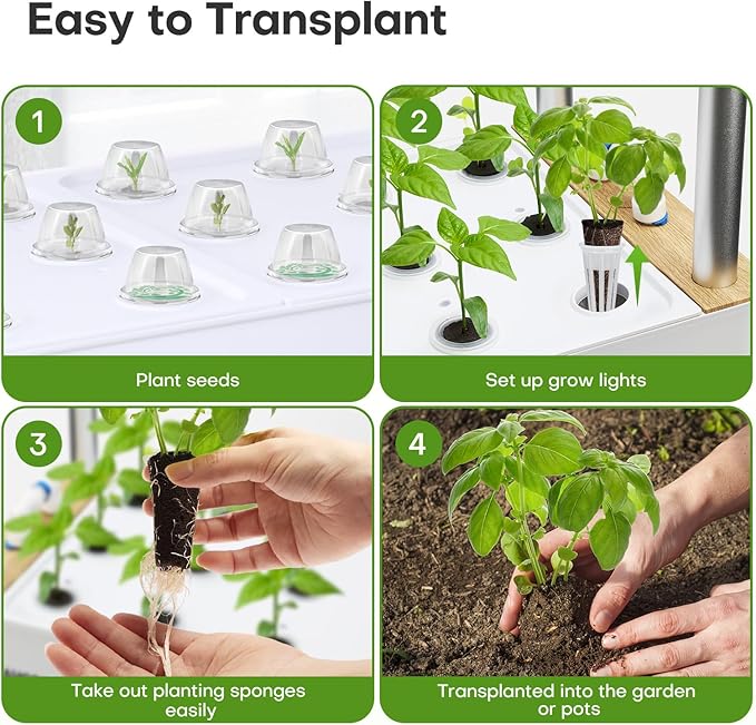 Ahopegarden Indoor Garden Hydroponics Growing System Kit: 60 Pods Indoor Herb Garden with LED Grow Light - Plant Germination Kit, 32L Large Capacity Hydroponic Tower for Vegetables Fruits Flowers