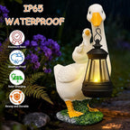 7.48" Small Goose Garden Statues Gifts,Outdoor Solar Goose Statue with Lantern Decoration Waterproof Figurine Lights for Outside Patio Yard Decor Lawn Ornaments Birthday Gifts for Grandma Mom Women