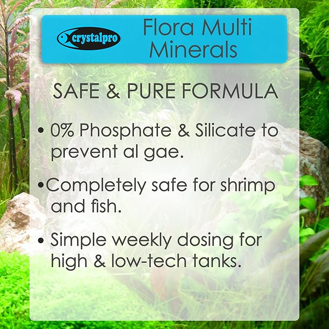 Flora Multi Minerals Aquarium Plant Fertilizer - All in One Aquarium Fertilizer for Fast Growing Healthy Plants - Plant Food for Root and Leaf Development (16.9 Fl Oz)